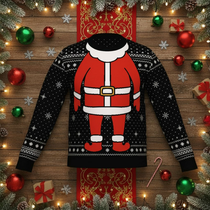 Santa Knitted Sweater - Lightweight Crew Neck Knit