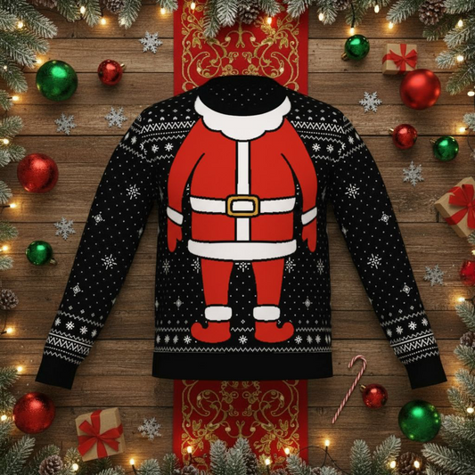 Santa Knitted Sweater - Lightweight Crew Neck Knit