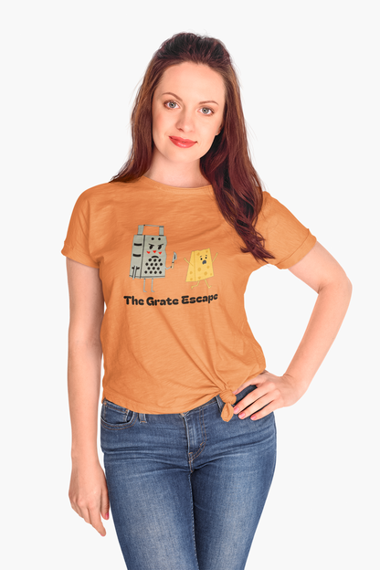The Grate Escape - Funny Cheese Pun T-Shirt for Food Lovers