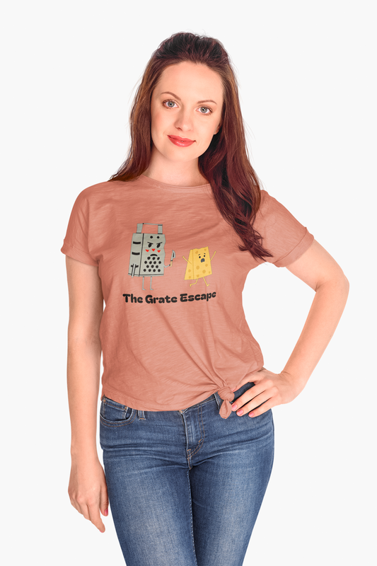 The Grate Escape - Funny Cheese Pun T-Shirt for Food Lovers