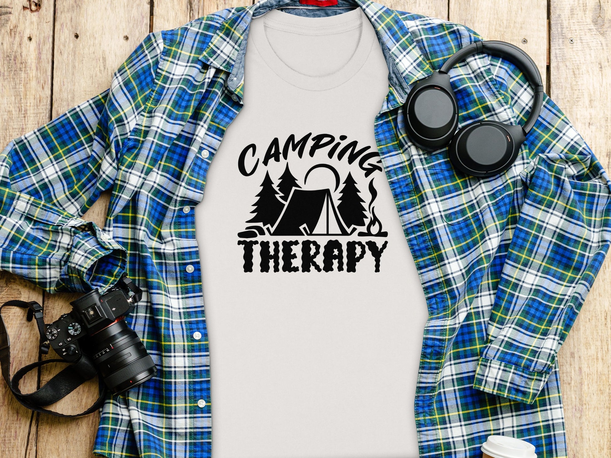 Camping Therapy Nature Adventure Outdoor Camping T-Shirt T-Shirt - Outdoor & Adventure Collection - Mile Marker 16 Gear by Cloud 16 Clothing Co.