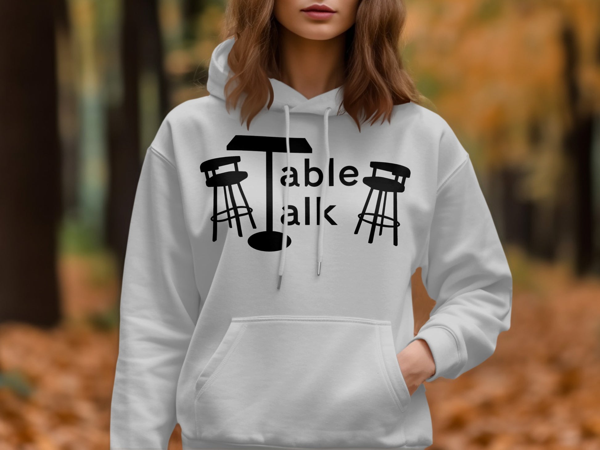 Stylish Table Talk Quote Hoodie for Casual Wear