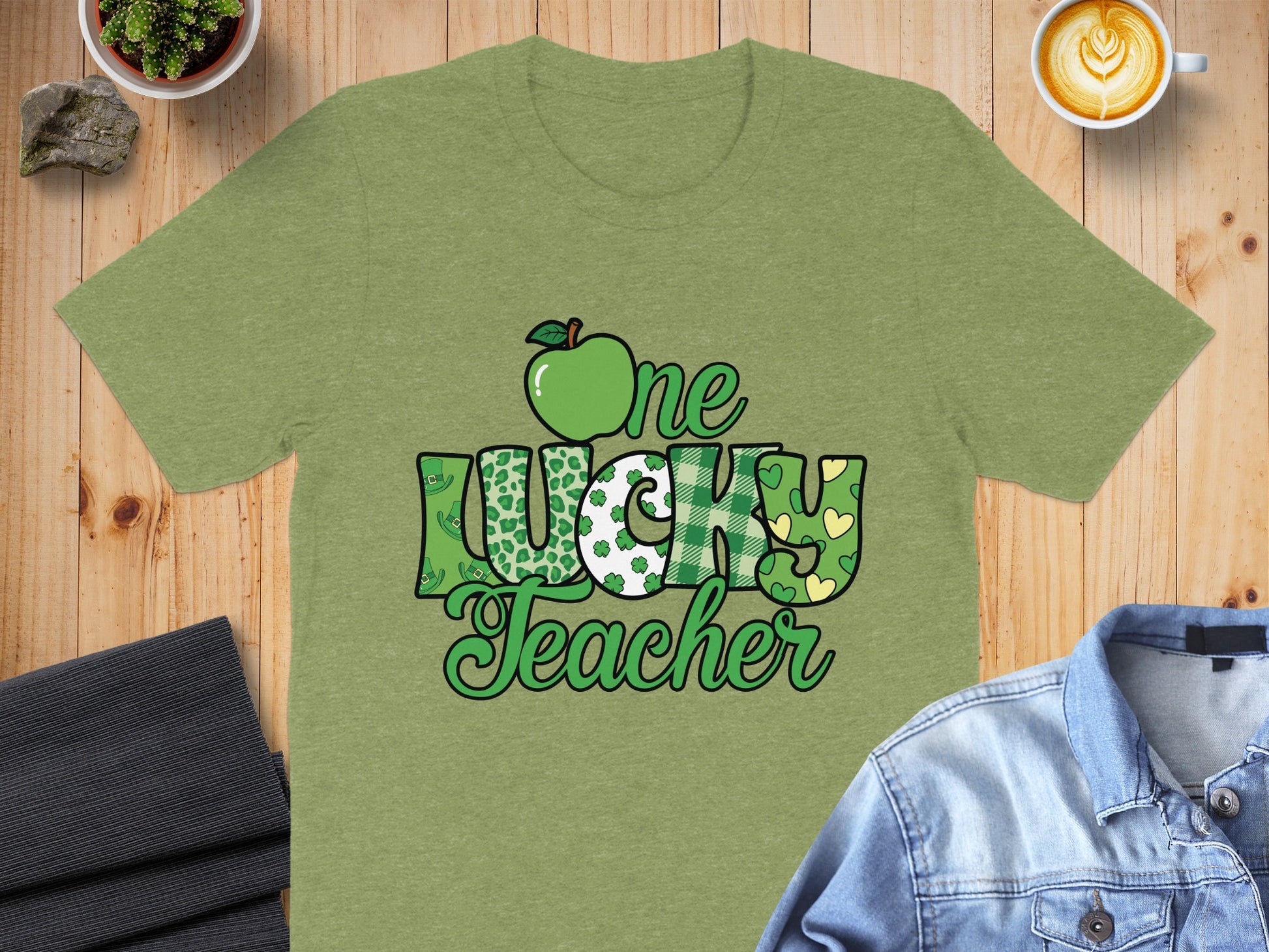One Lucky Teacher Graphic T-shirt for Educators