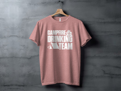 Campfire Drinking Team Tent Design Camping Adventure T-Shirt T-Shirt - Outdoor & Adventure Collection - Mile Marker 16 Gear by Cloud 16 Clothing Co.