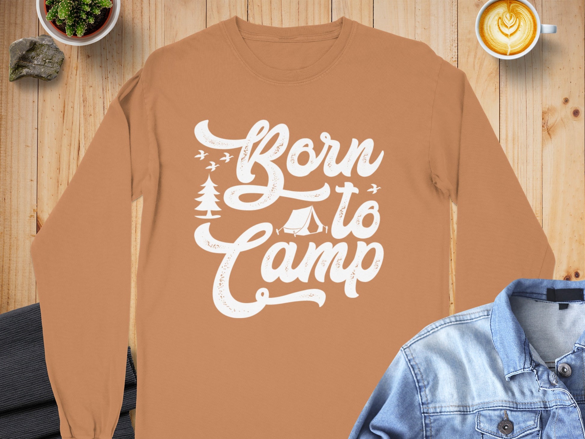 Born to Camp Long-Sleeve Shirt Ideal for Outdoor Fans