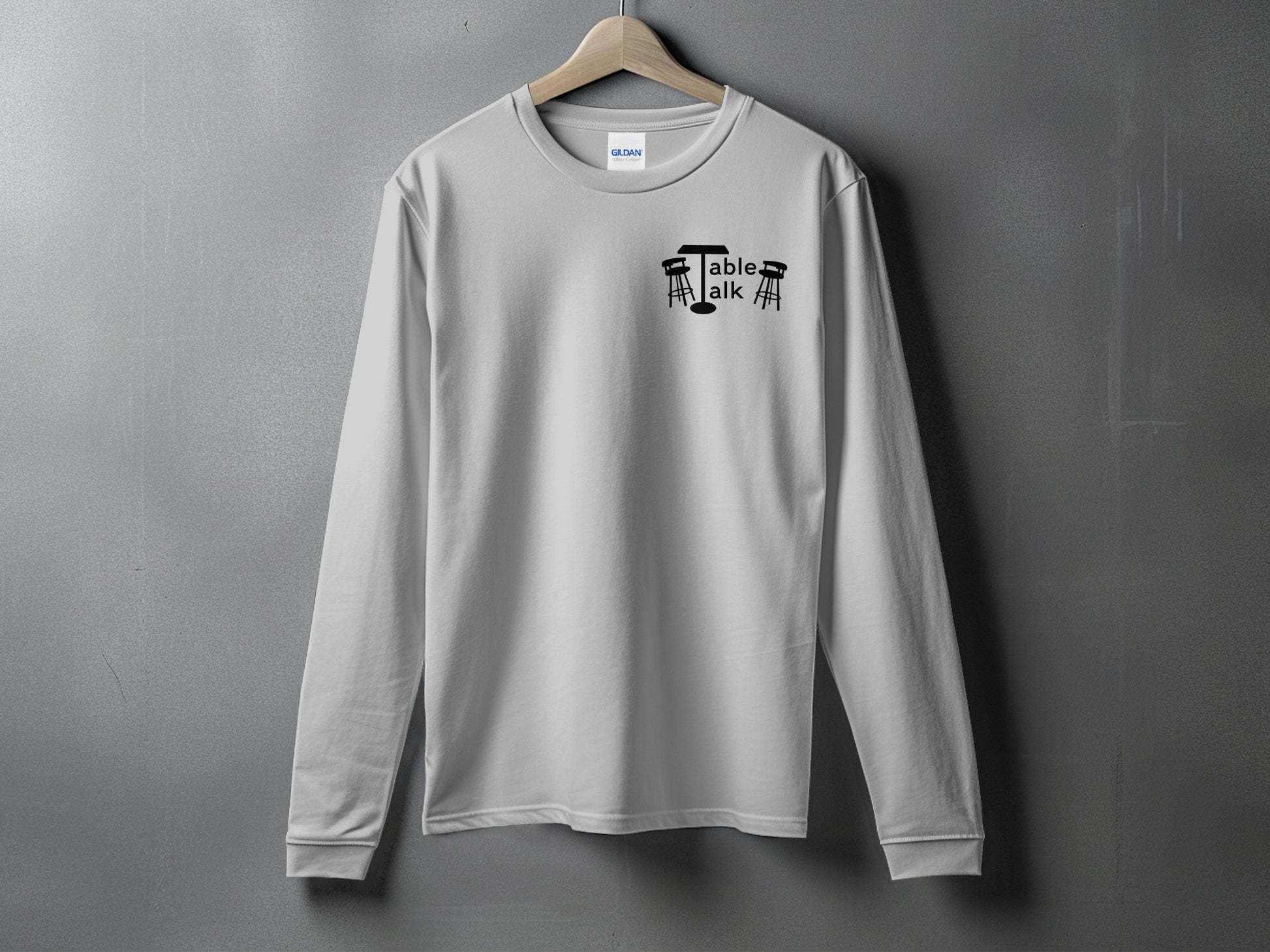 Stylish Long Sleeve Shirt with Unique Table Talk Design