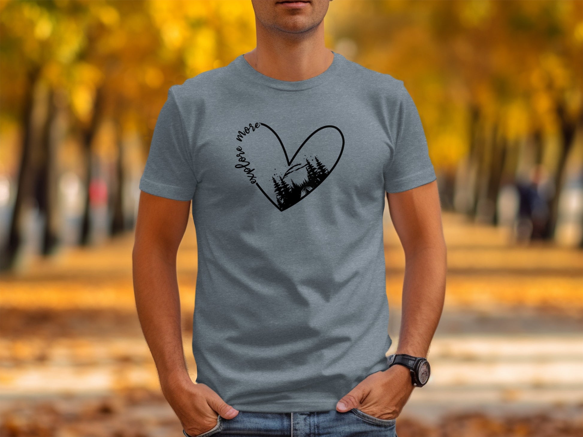Explore More In Nature Heart Forest Camping T-Shirt T-Shirt - Outdoor & Adventure Collection - Mile Marker 16 Gear by Cloud 16 Clothing Co.