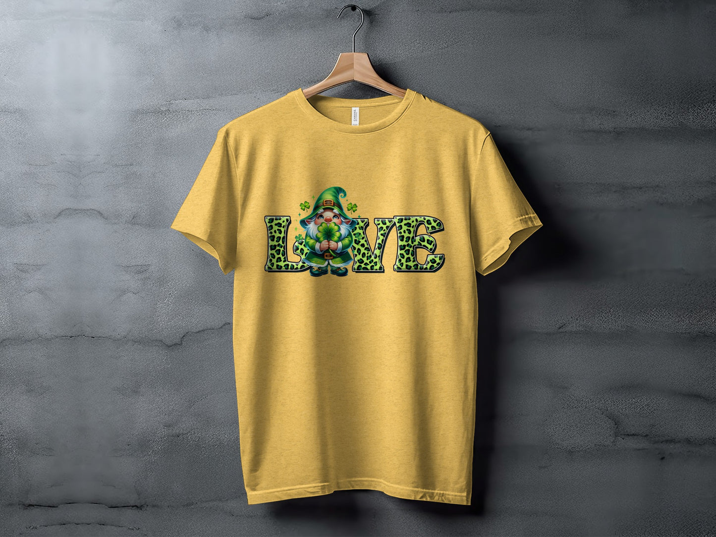 Love Gnome Holding Shamrock Graphic T-Shirt