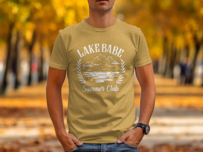 Lake Babe Summer Club with Mountain T-Shirt T-Shirt - Outdoor & Adventure Collection - Mile Marker 16 Gear by Cloud 16 Clothing Co.