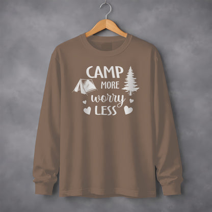 Camp More Worry Less Long Sleeve Shirt Design