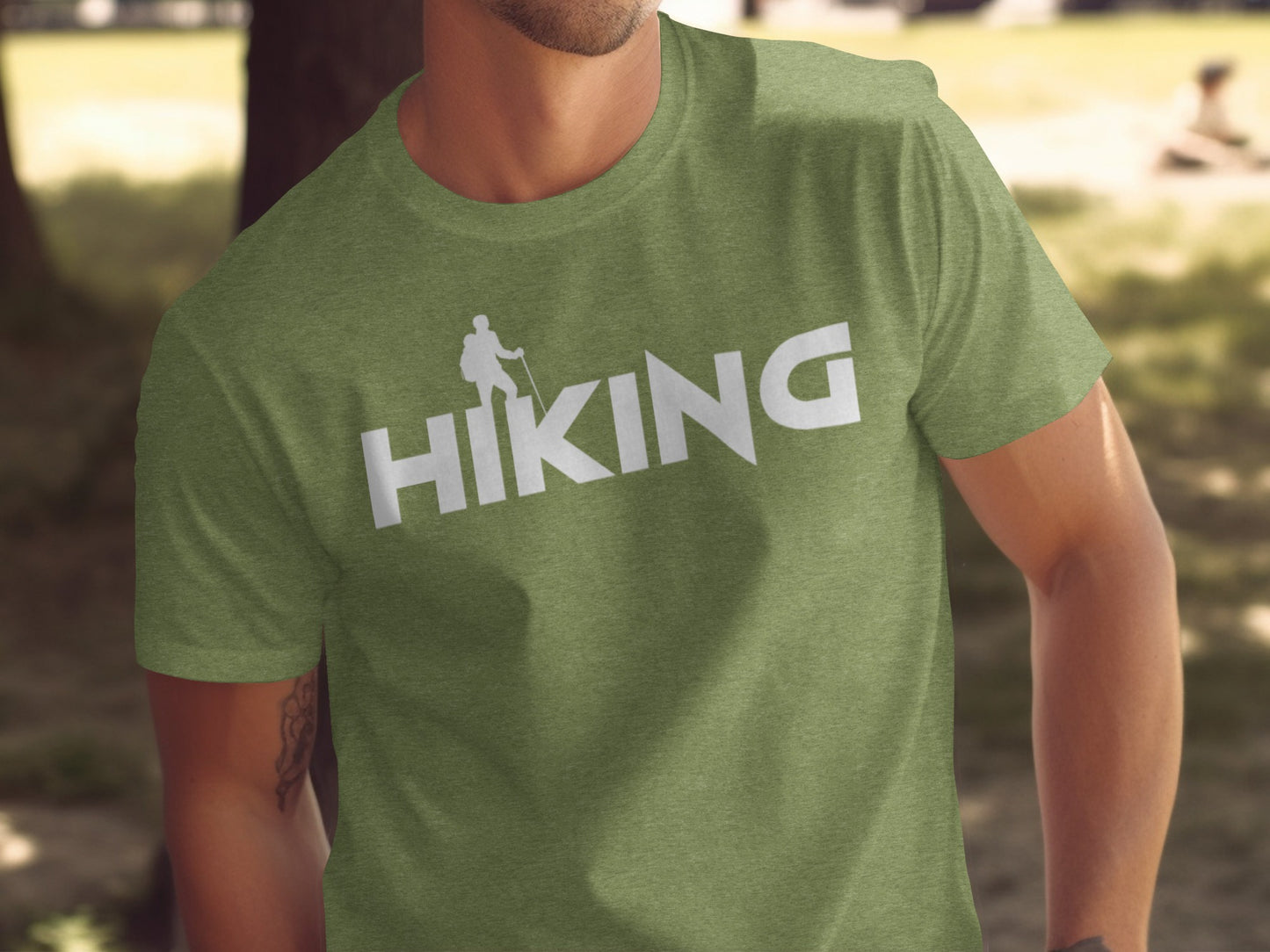 Hiking Above the Word Hiking Design Graphic T-Shirt T-Shirt - Outdoor & Adventure Collection - Mile Marker 16 Gear by Cloud 16 Clothing Co.