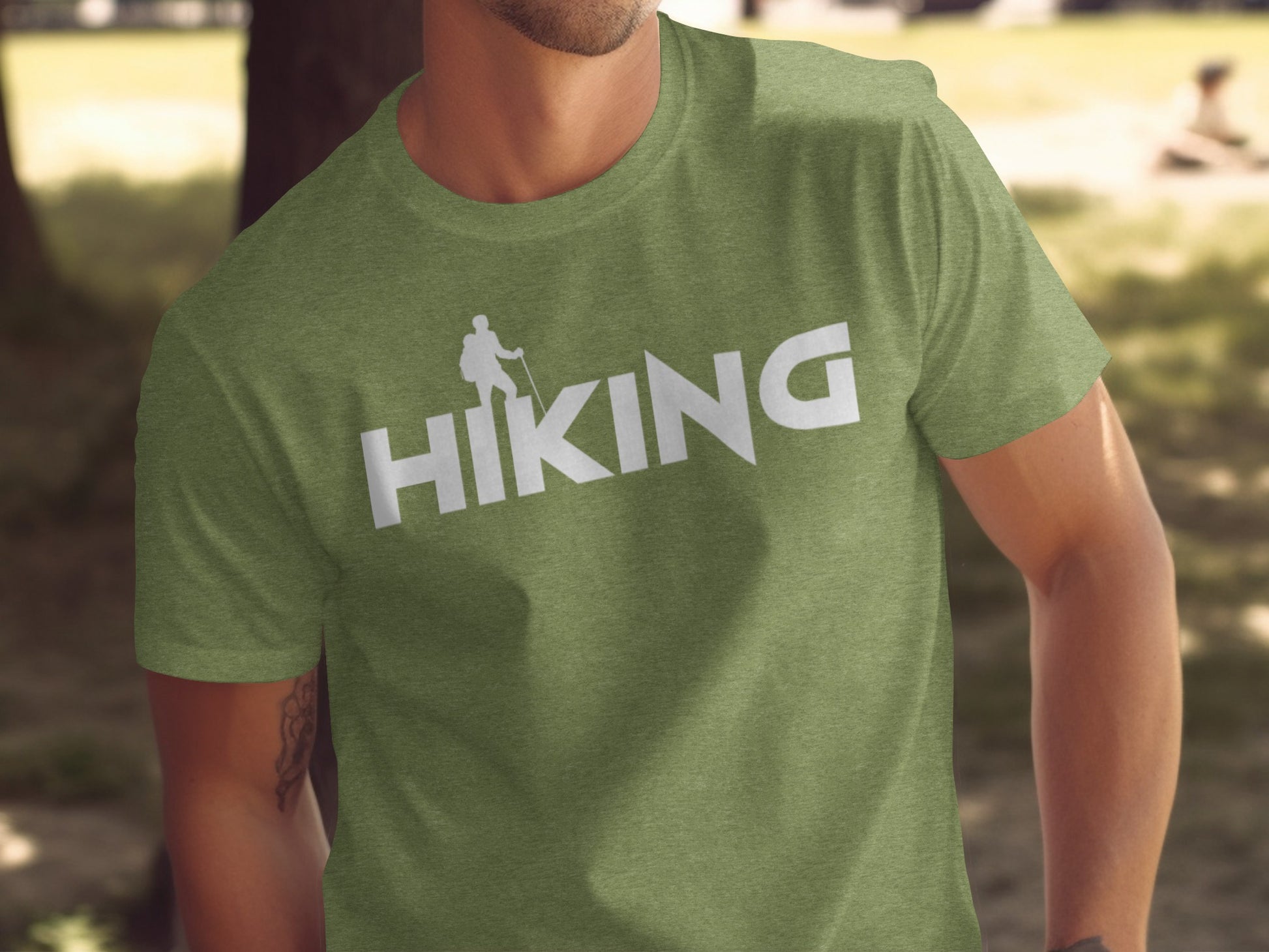 Hiking Above the Word Hiking Design Graphic T-Shirt T-Shirt - Outdoor & Adventure Collection - Mile Marker 16 Gear by Cloud 16 Clothing Co.