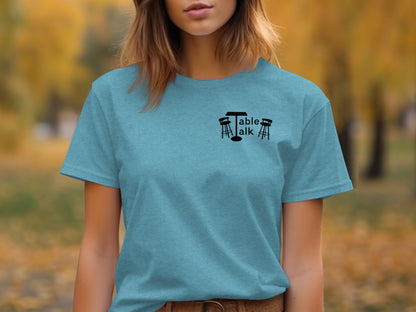 Casual Table Talk Design Graphic T-Shirt for Women
