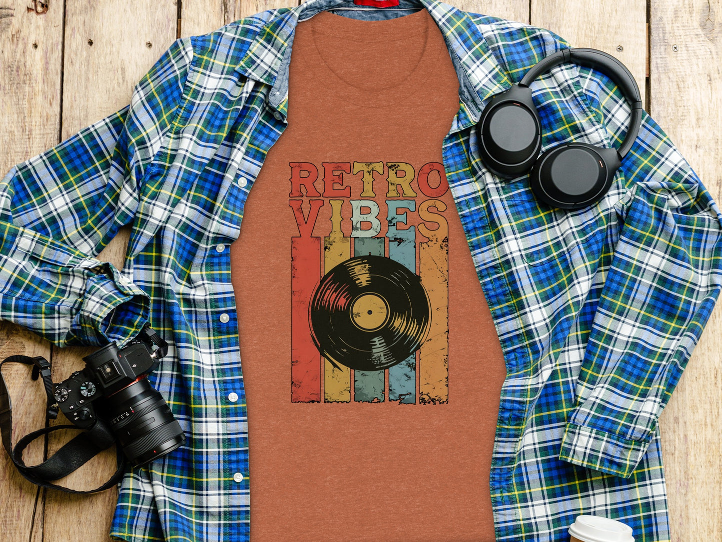 Retro Vibes Vinyl Record Graphic Tee Shirt for Music Lovers