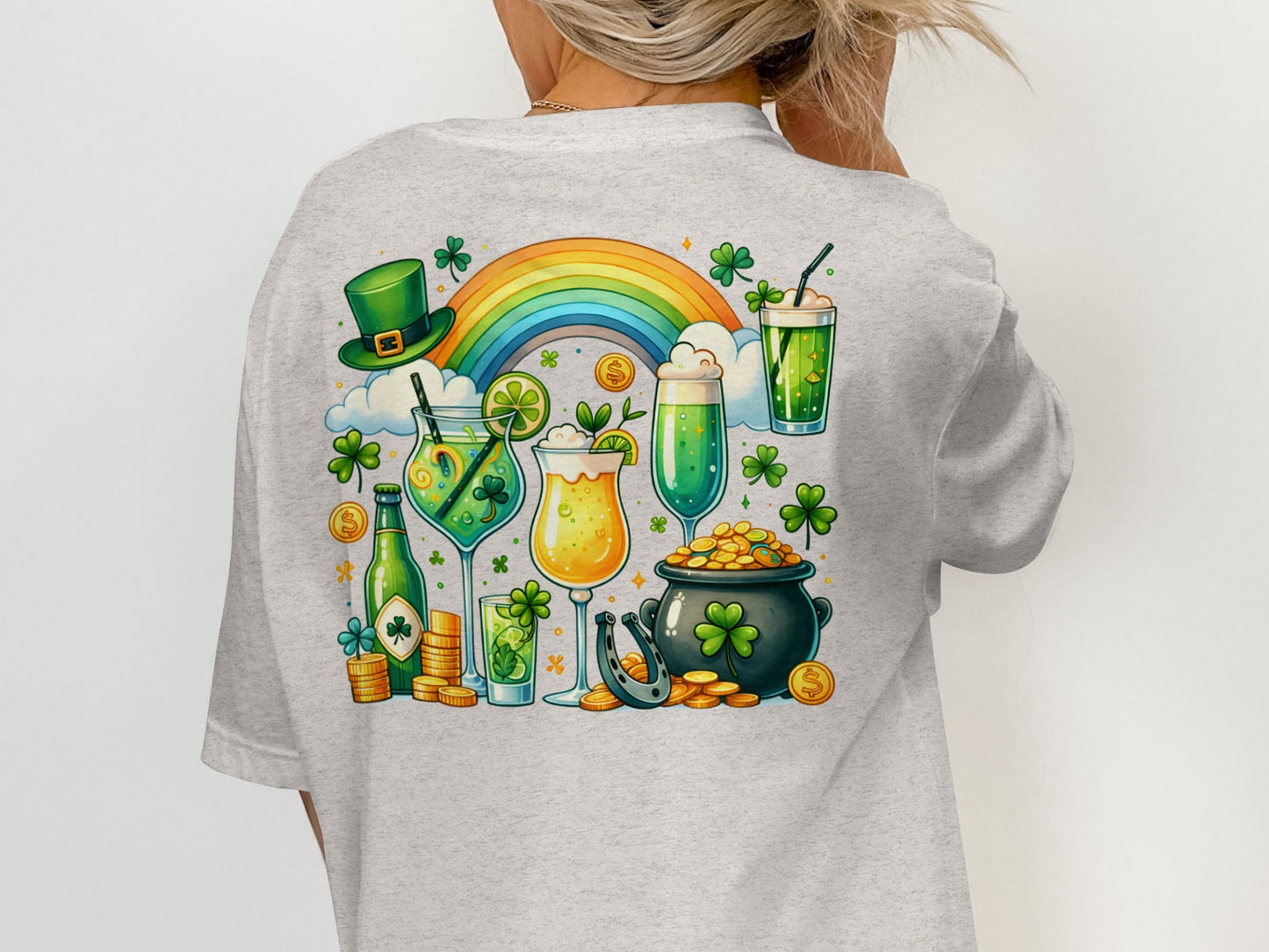 Scrappy Malone's Bar, Shamrock Pub Sign, Irish Bar, St Patricks Day Decor, Green Circle, Irish Pub Signage T-Shirt - Scrappy Malone's Bar 100-Proof Humor - Cloud 16 Clothing Co.
