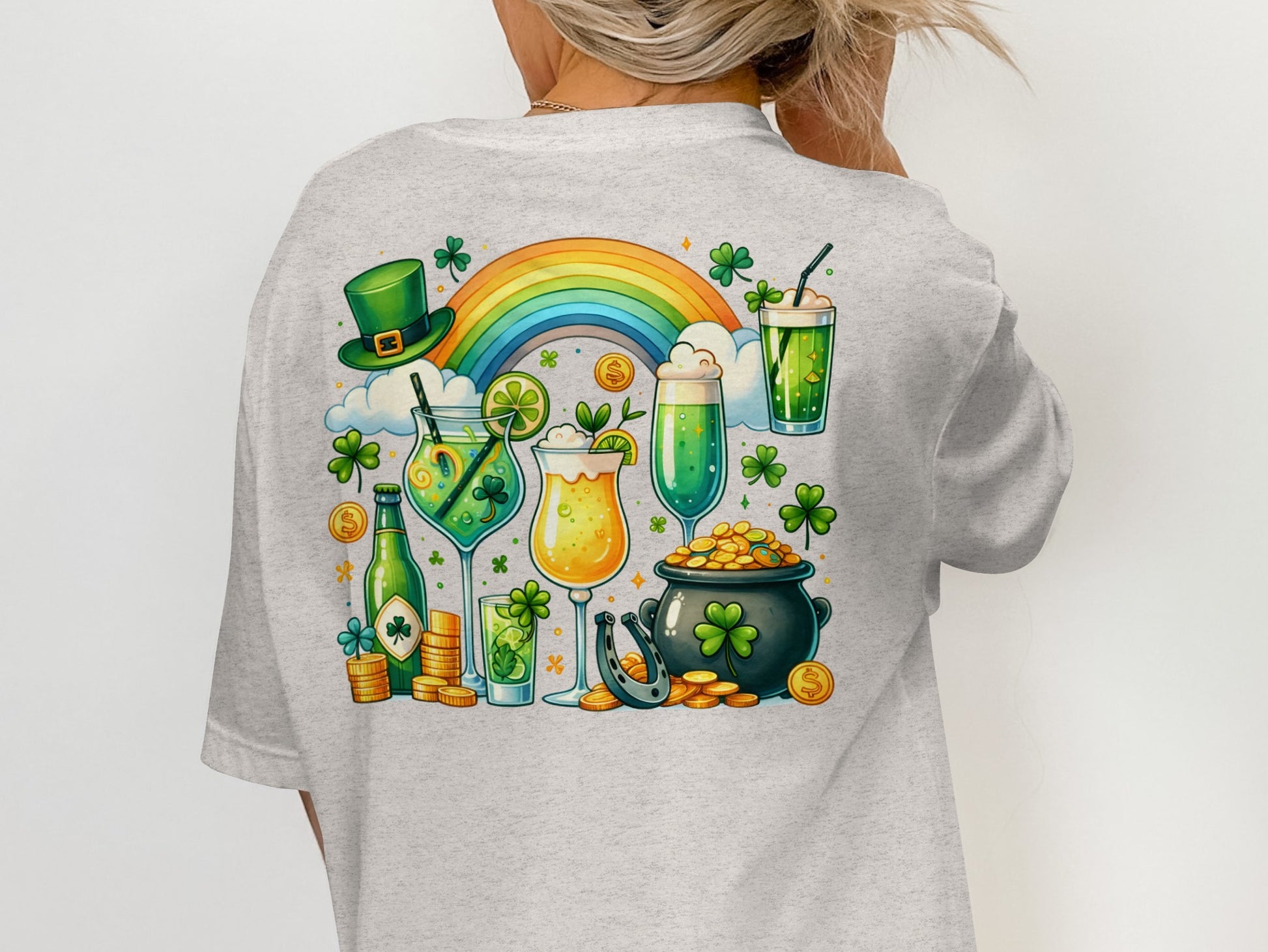 Scrappy Malone's Bar, Shamrock Pub Sign, Irish Bar, St Patricks Day Decor, Green Circle, Irish Pub Signage T-Shirt - Scrappy Malone's Bar 100-Proof Humor - Cloud 16 Clothing Co.