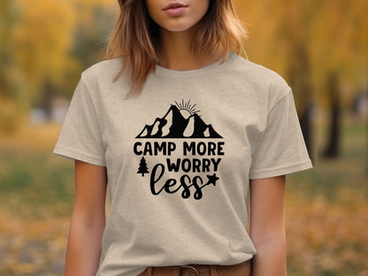 Camp More Worry Less Adventure Outdoors Lifestyle T-Shirt T-Shirt - Outdoor & Adventure Collection - Mile Marker 16 Gear by Cloud 16 Clothing Co.