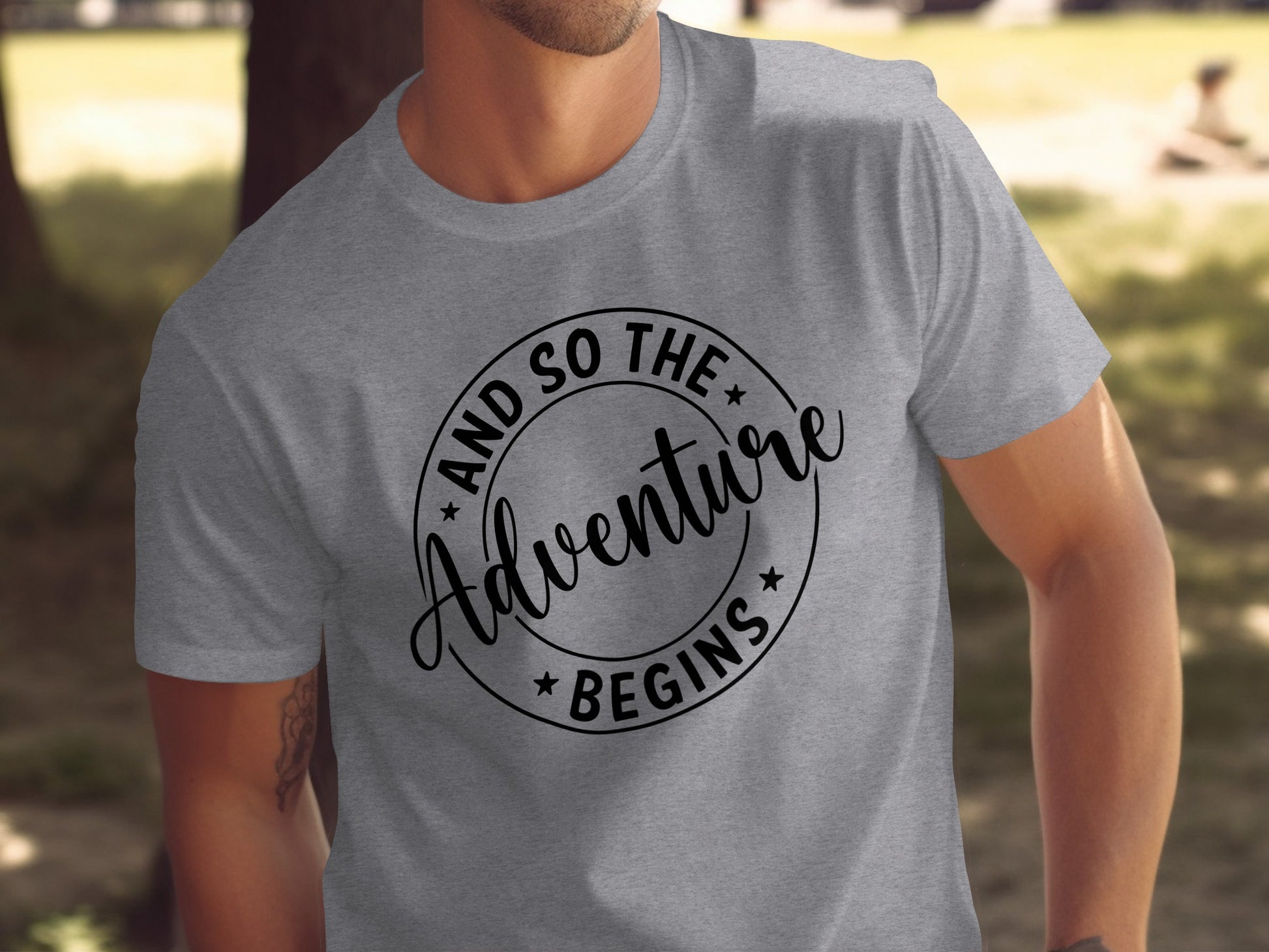And So The Adventure Begins Circle Graphic T-Shirt T-Shirt - Outdoor & Adventure Collection - Mile Marker 16 Gear by Cloud 16 Clothing Co.