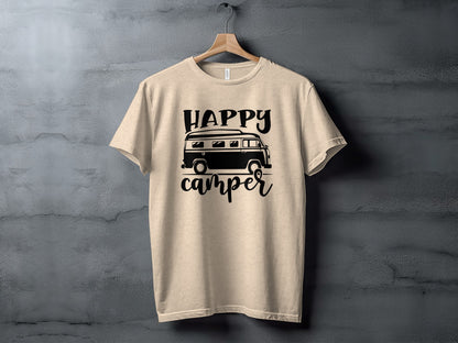 Happy Camper Volkswagen Van Road Trip Vacation T-Shirt T-Shirt - Outdoor & Adventure Collection - Mile Marker 16 Gear by Cloud 16 Clothing Co.