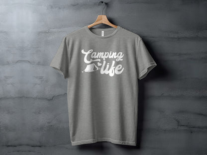 Camping Is Life With Tent And Heart Design T-Shirt T-Shirt - Outdoor & Adventure Collection - Mile Marker 16 Gear by Cloud 16 Clothing Co.