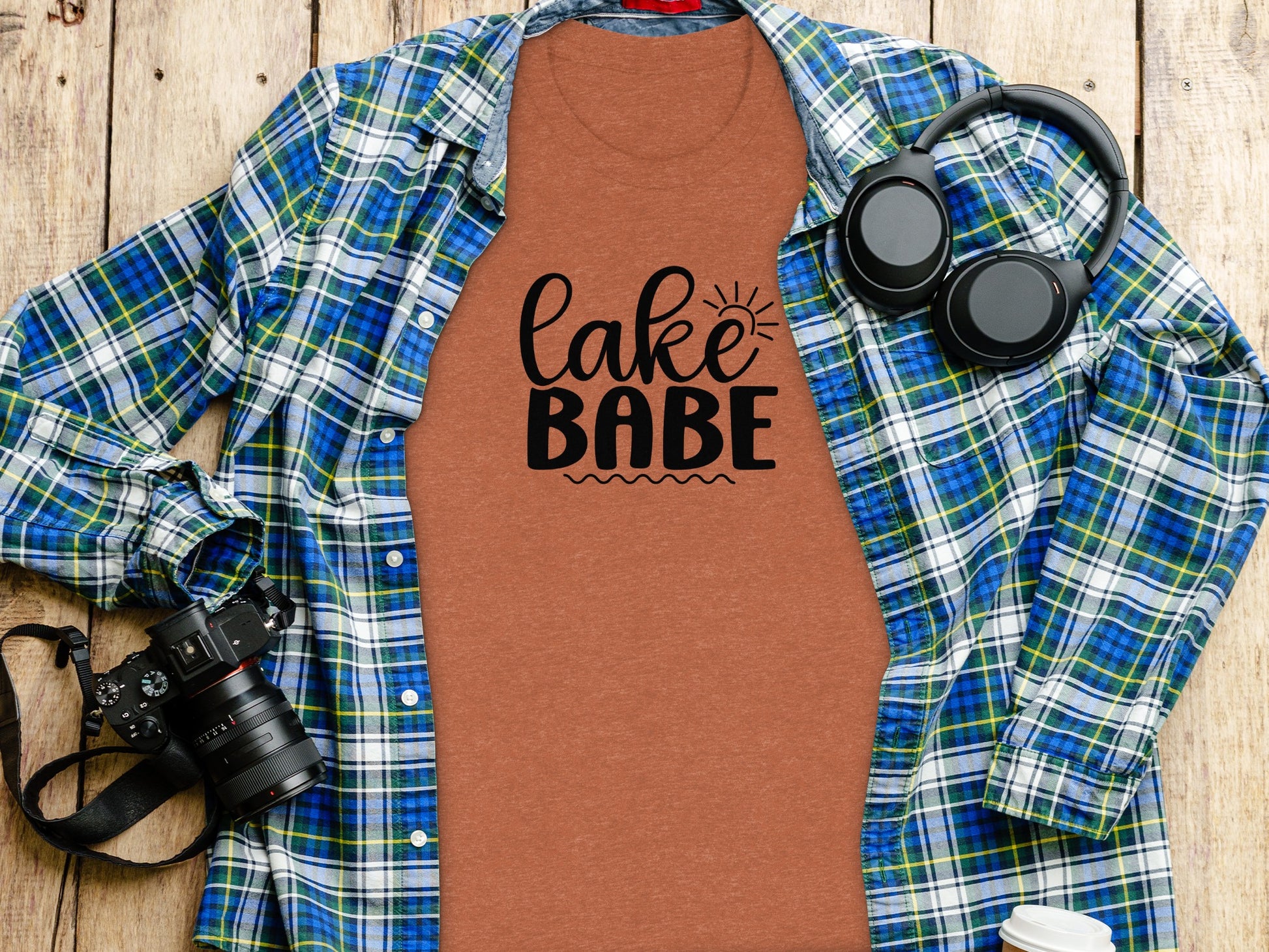 Lake Babe with Sun Design Fun Summer Vacation T-Shirt T-Shirt - Outdoor & Adventure Collection - Mile Marker 16 Gear by Cloud 16 Clothing Co.