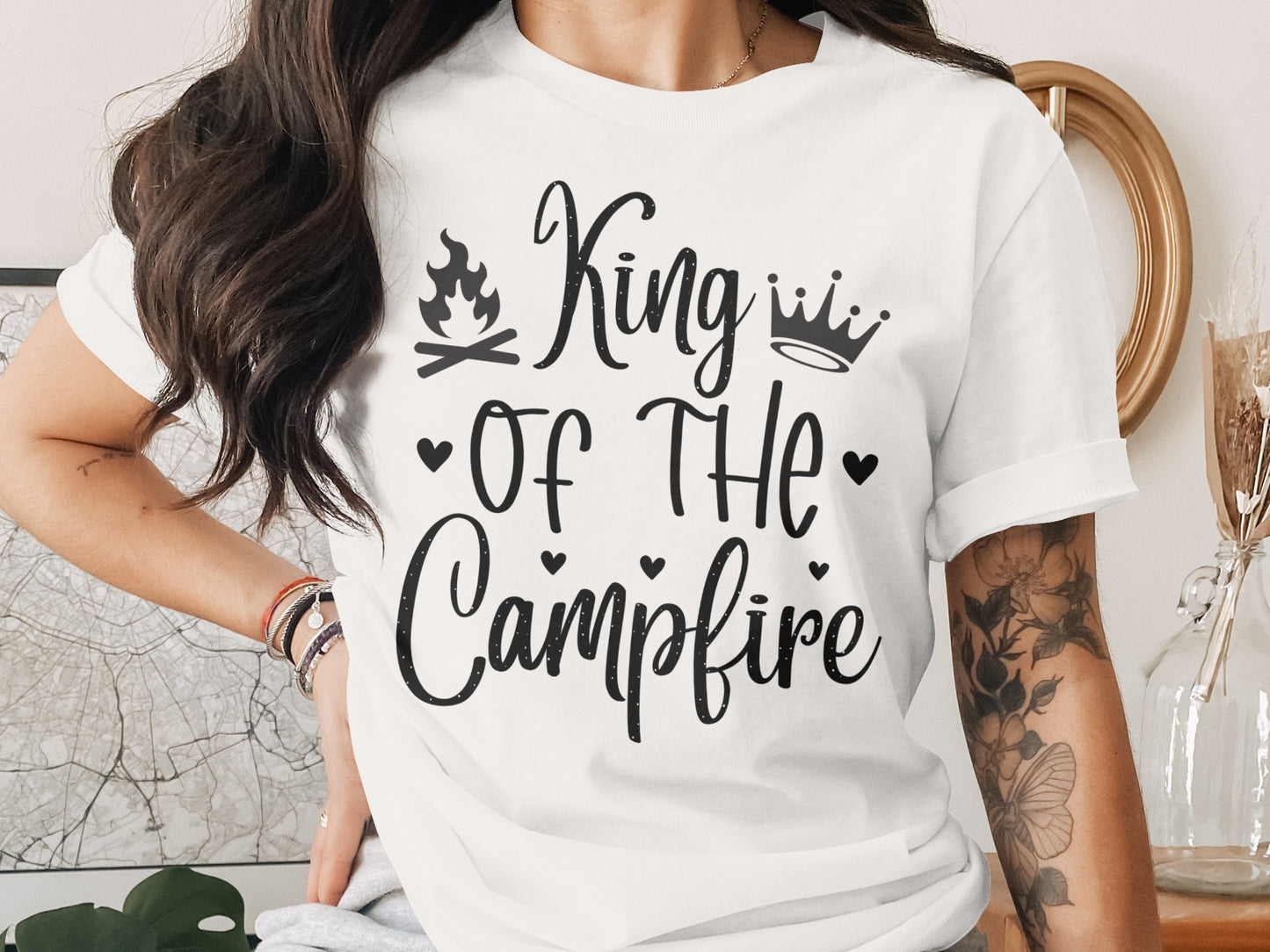King Of The Campfire With Campfire and Crown T-Shirt T-Shirt - Outdoor & Adventure Collection - Mile Marker 16 Gear by Cloud 16 Clothing Co.