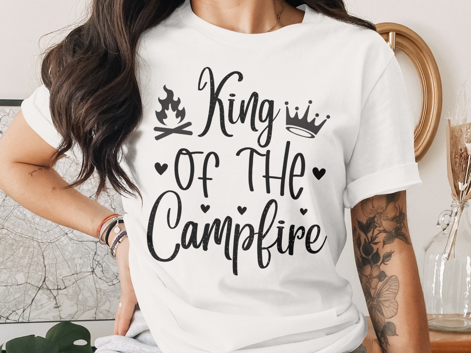 King Of The Campfire With Campfire and Crown T-Shirt T-Shirt - Outdoor & Adventure Collection - Mile Marker 16 Gear by Cloud 16 Clothing Co.