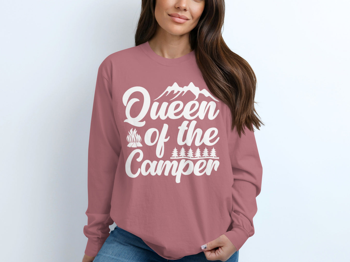 Queen of the Camper Long Sleeve Casual Shirt
