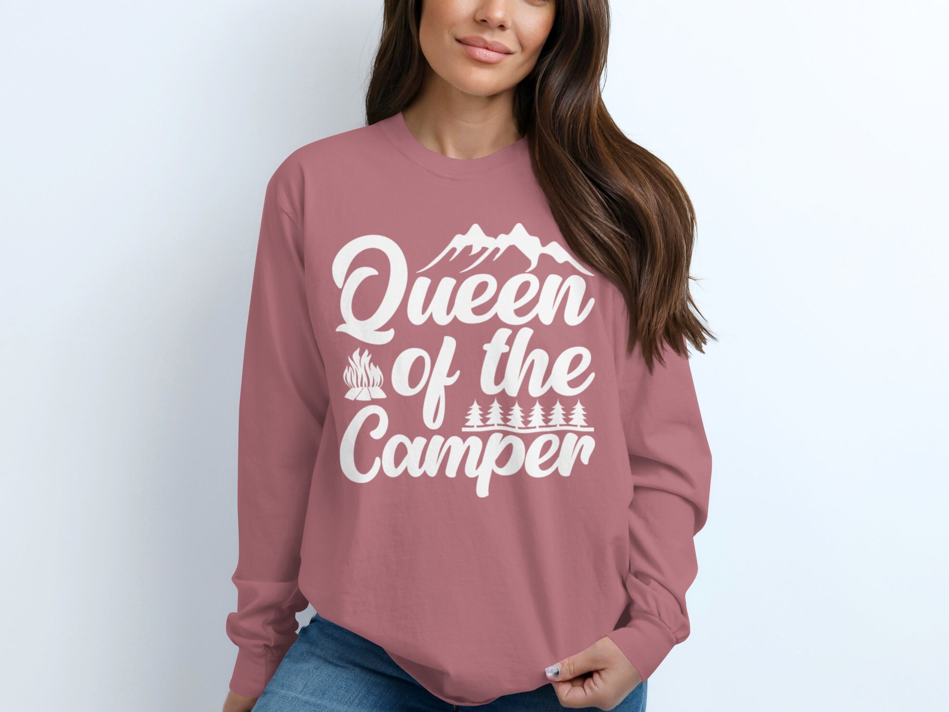 Queen of the Camper Long Sleeve Casual Shirt