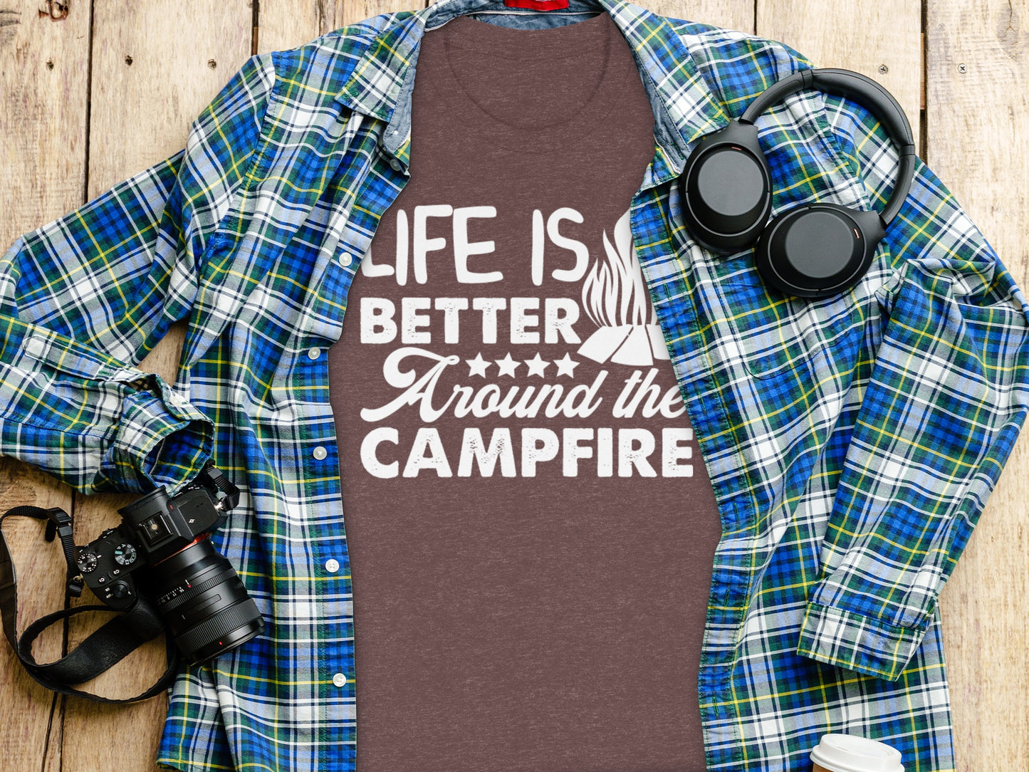 Life Is Better Around The Campfire Graphic Print T-Shirt T-Shirt - Outdoor & Adventure Collection - Mile Marker 16 Gear by Cloud 16 Clothing Co.