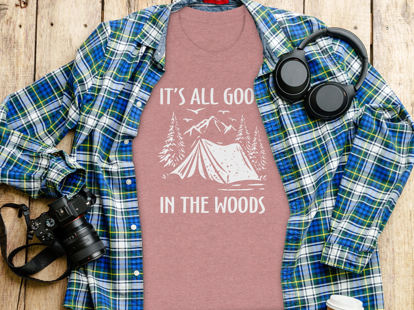 Its All Good In The Woods Camping Graphic Art T-Shirt T-Shirt - Outdoor & Adventure Collection - Mile Marker 16 Gear by Cloud 16 Clothing Co.