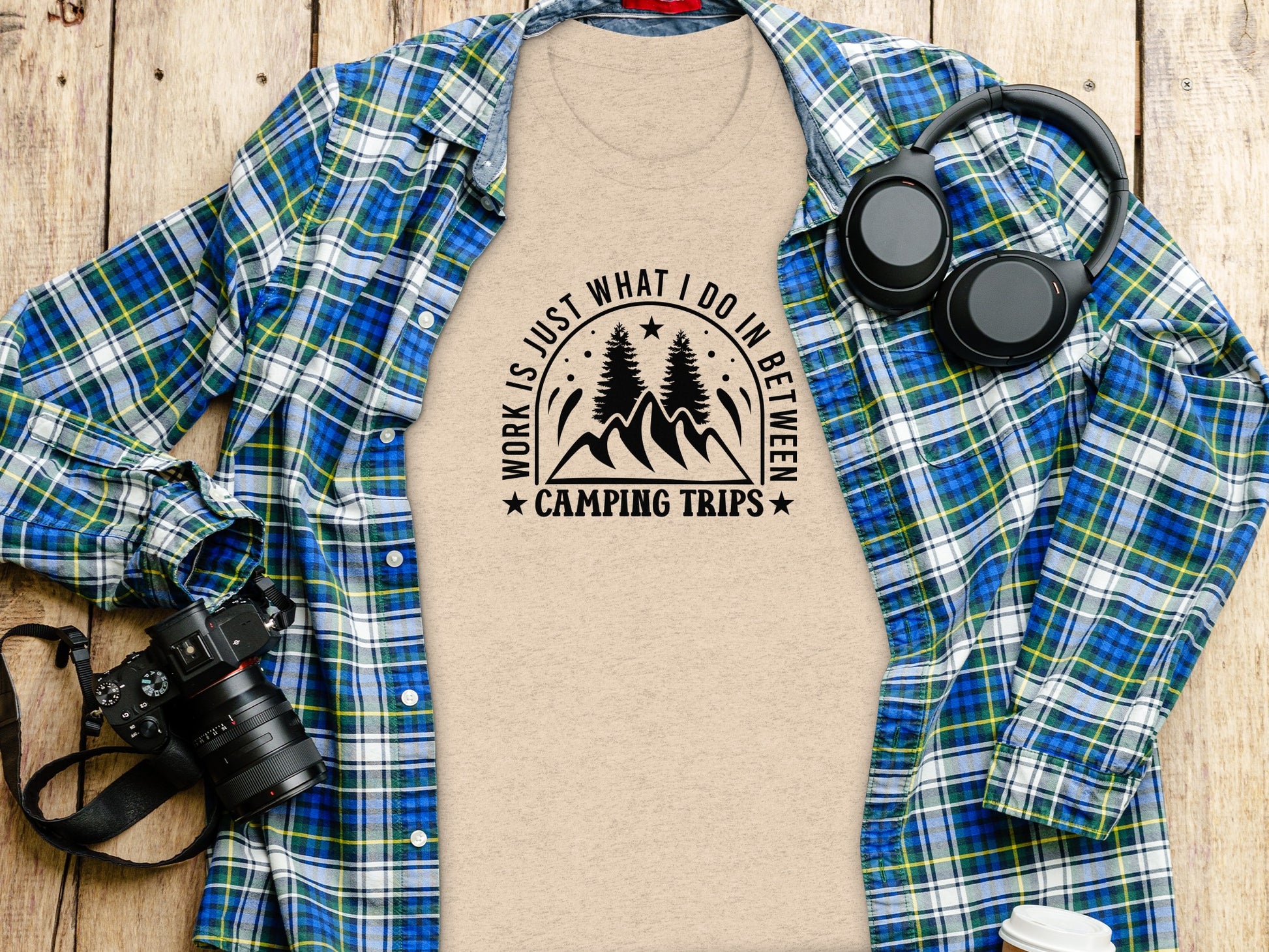Work Is Just What I Do In Between Camping Trips T-Shirt T-Shirt - Outdoor & Adventure Collection - Mile Marker 16 Gear by Cloud 16 Clothing Co.