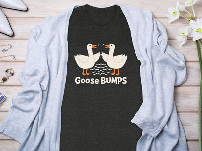 Goose Bumps Funny Graphic Black T-Shirt Apparel