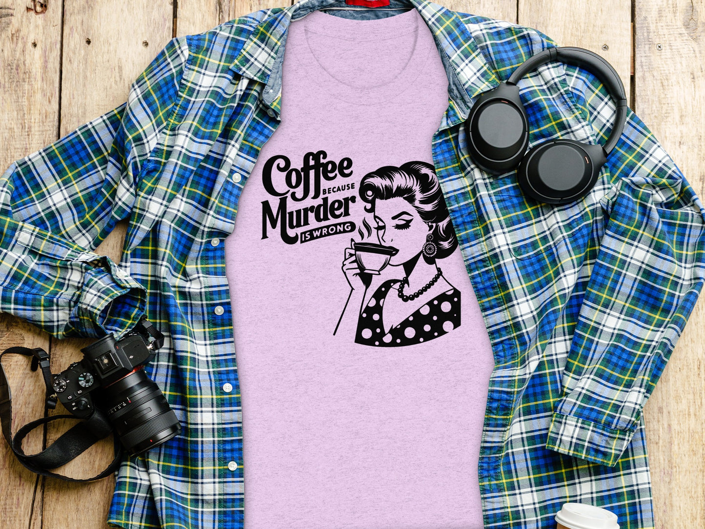 Coffee Because Murder Is Wrong Graphic T-shirt