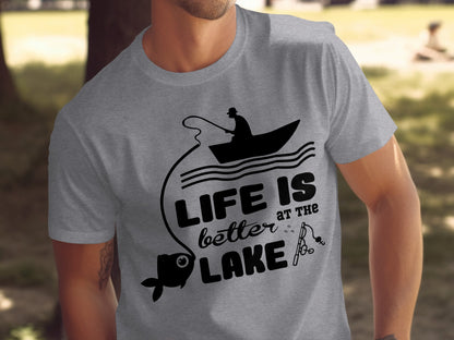 Life Is Better At The Lake Fishing Adventure Graphic T-Shirt T-Shirt - Outdoor & Adventure Collection - Mile Marker 16 Gear by Cloud 16 Clothing Co.