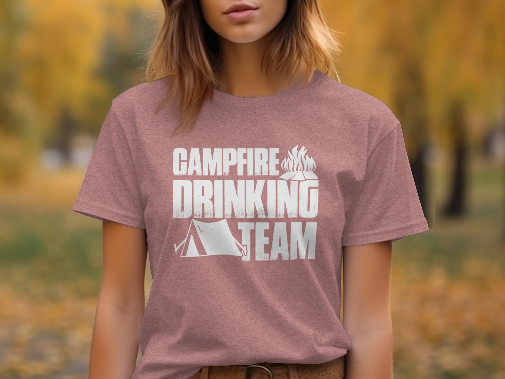 Campfire Drinking Team Tent Design Camping Adventure T-Shirt T-Shirt - Outdoor & Adventure Collection - Mile Marker 16 Gear by Cloud 16 Clothing Co.