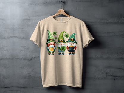 St Patrick's Day Gnomes with Shamrock Design Shirt