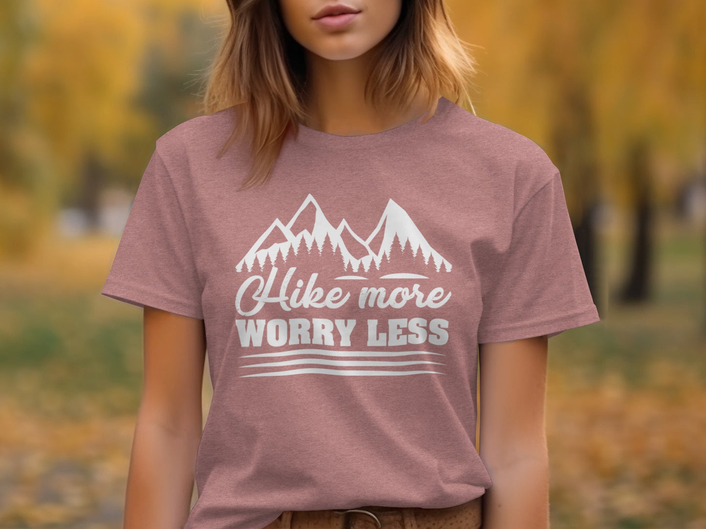 Hike More Worry Less Mountain Graphic Adventure T-Shirt T-Shirt - Outdoor & Adventure Collection - Mile Marker 16 Gear by Cloud 16 Clothing Co.