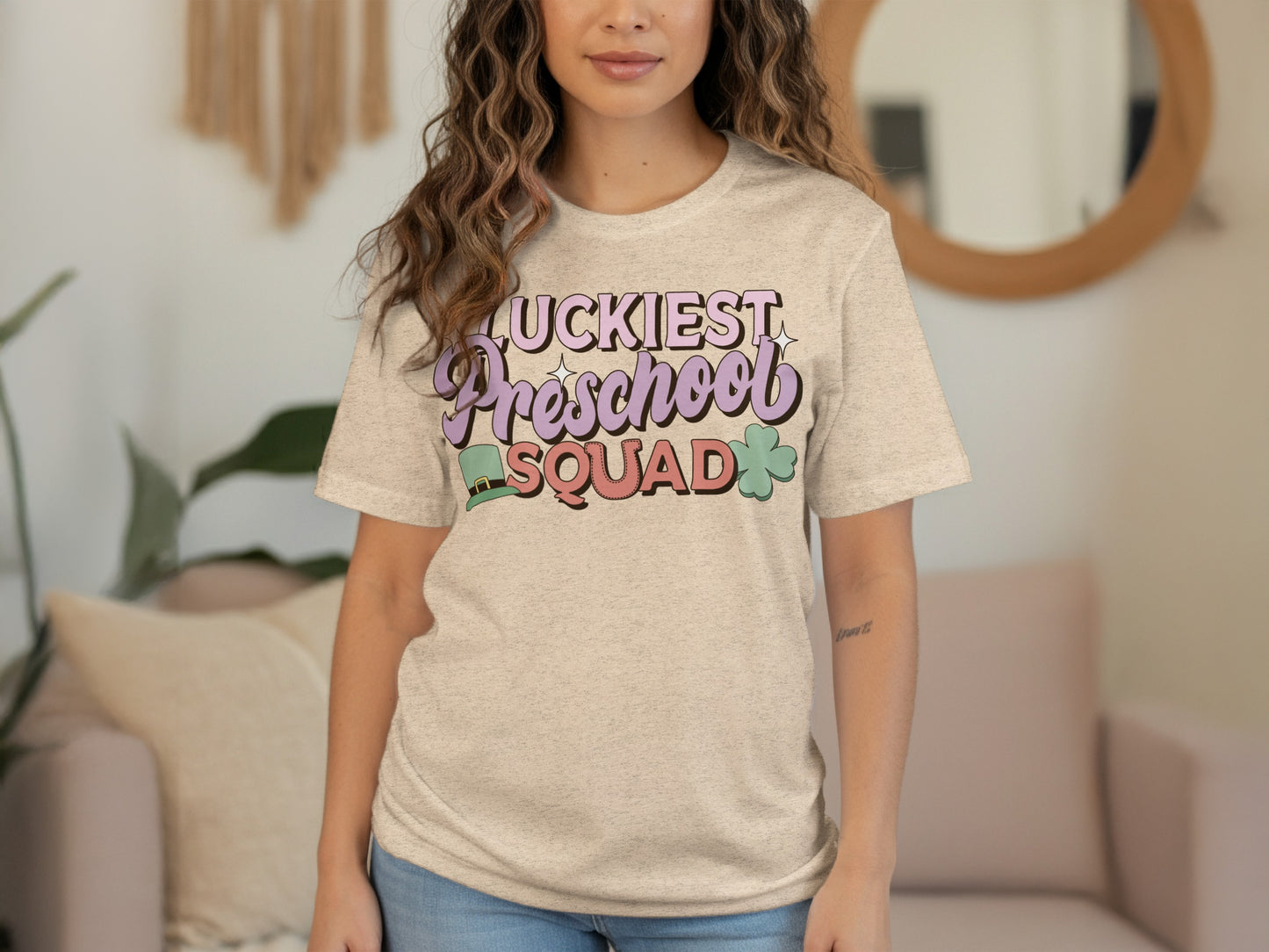 Luckiest Preschool Squad Graphic Tee Shirt