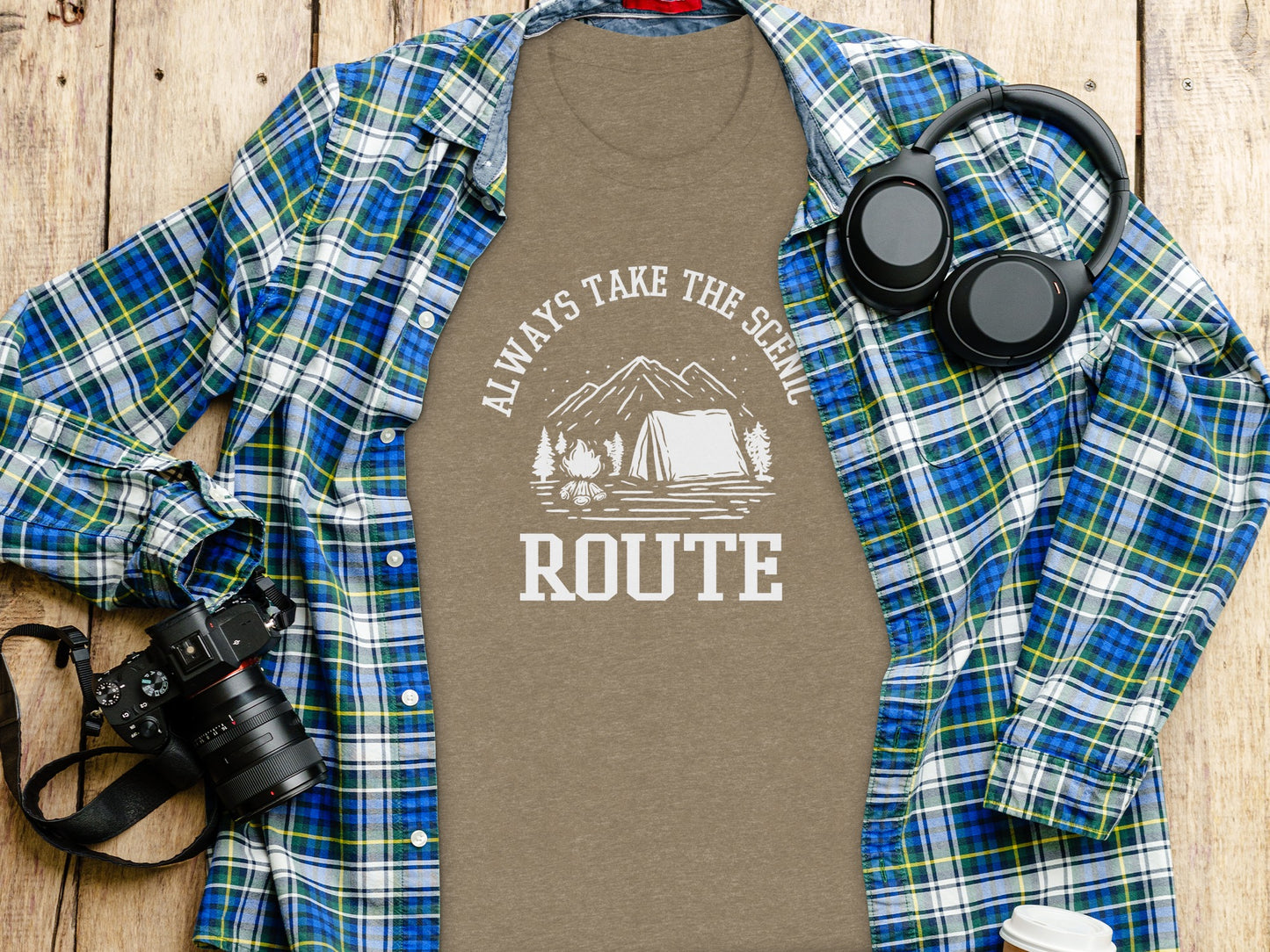 Always Take The Scenic Route Camping Adventure T-Shirt T-Shirt - Outdoor & Adventure Collection - Mile Marker 16 Gear by Cloud 16 Clothing Co.