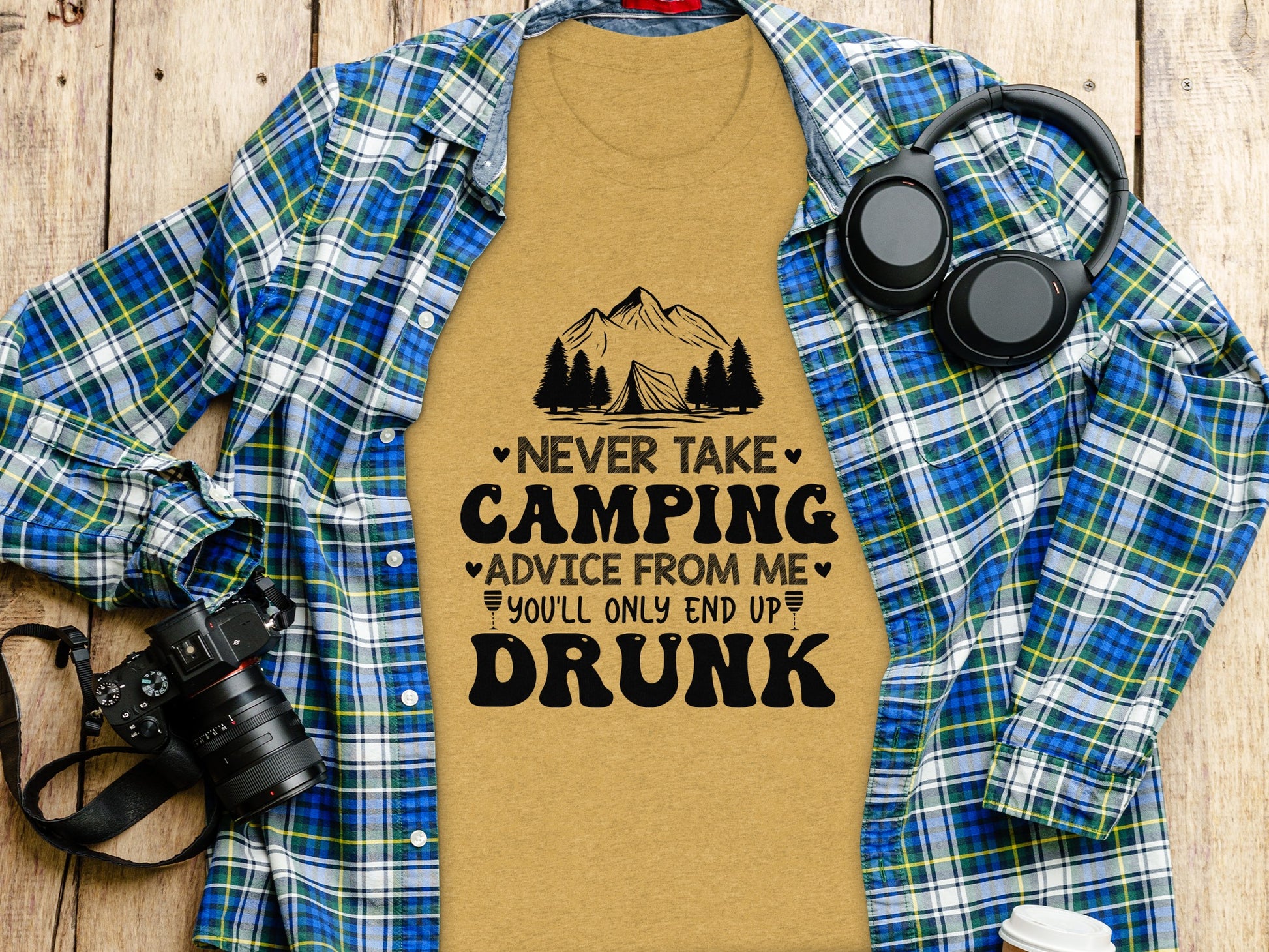 Never Take Camping Advice Funny Camping Slogan T-Shirt T-Shirt - Outdoor & Adventure Collection - Mile Marker 16 Gear by Cloud 16 Clothing Co.