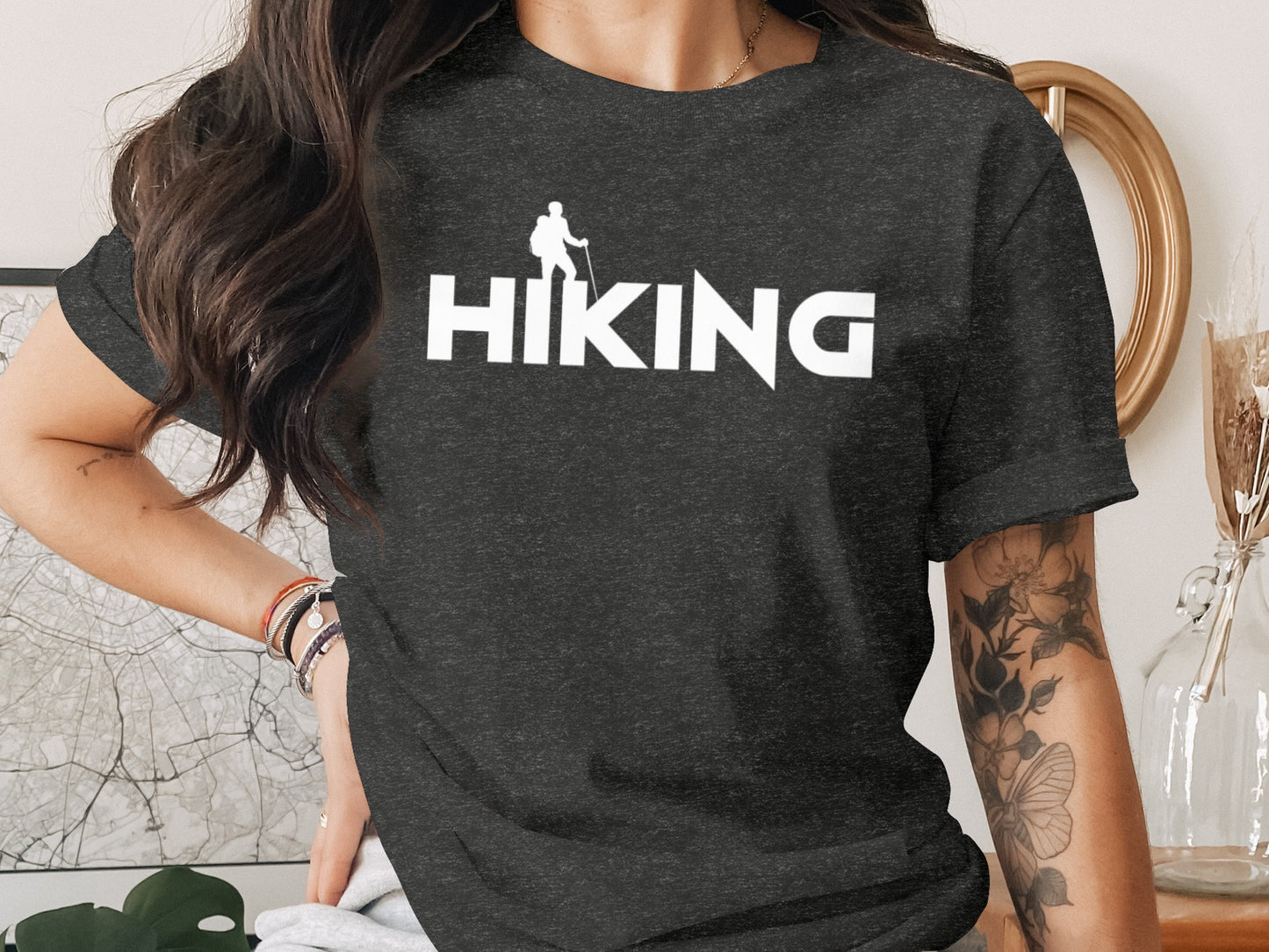 Hiking Above the Word Hiking Design Graphic T-Shirt T-Shirt - Outdoor & Adventure Collection - Mile Marker 16 Gear by Cloud 16 Clothing Co.