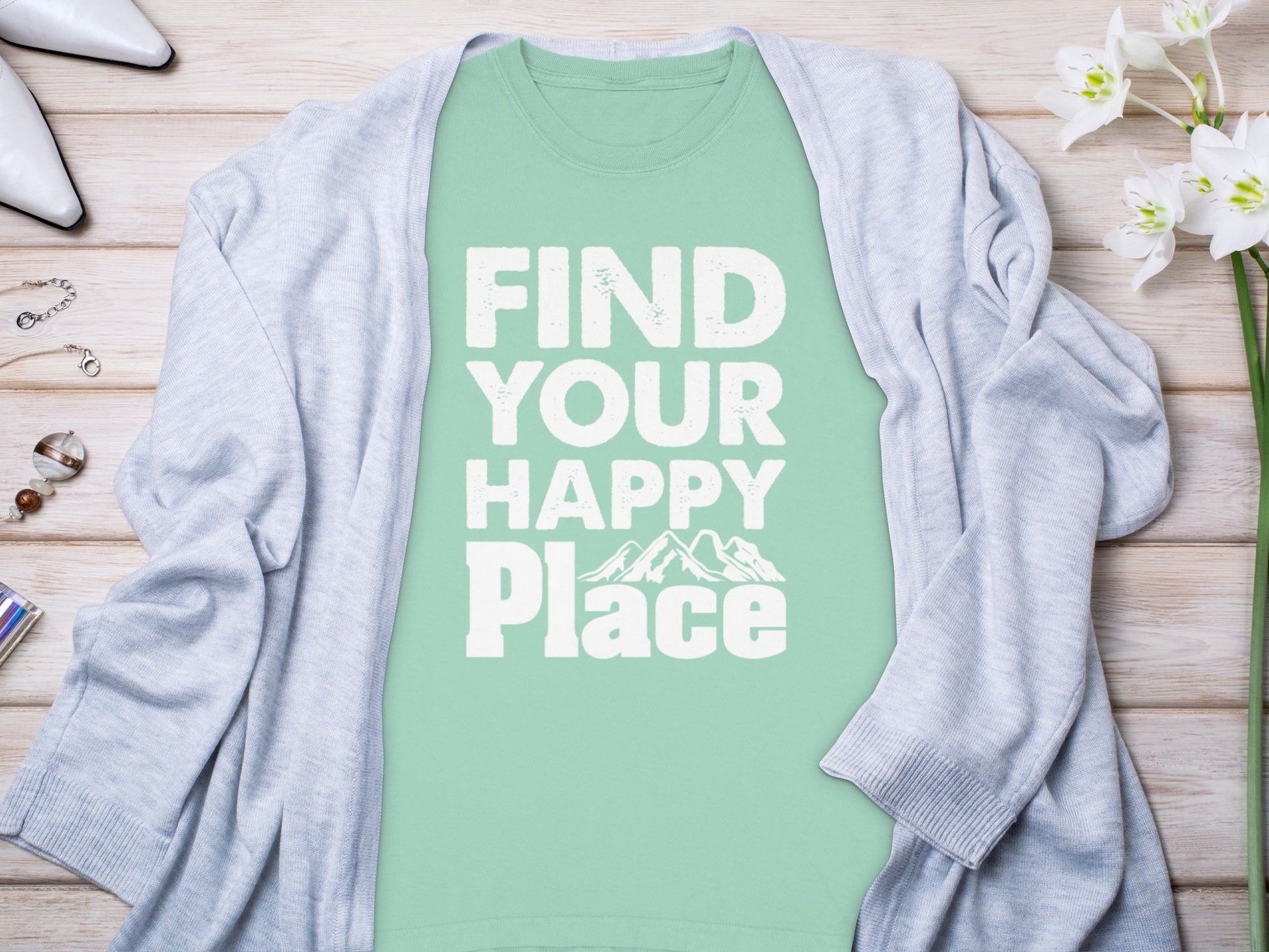 Find Your Happy Place Motivational T-Shirt Product