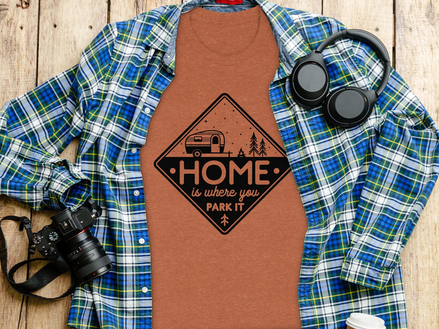 Home Is Where You Park It Camping RV Adventure T-Shirt T-Shirt - Outdoor & Adventure Collection - Mile Marker 16 Gear by Cloud 16 Clothing Co.