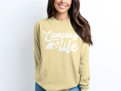 Camping Life Graphic Long Sleeve Shirt Product