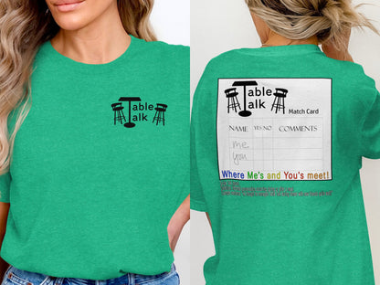 Trendy Green Table Talk Match Card T-Shirt