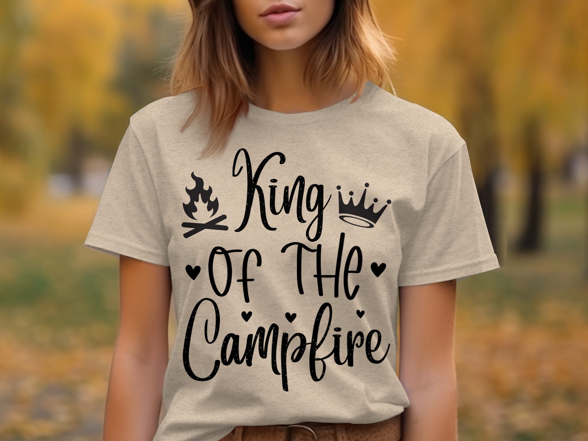 King Of The Campfire With Campfire and Crown T-Shirt T-Shirt - Outdoor & Adventure Collection - Mile Marker 16 Gear by Cloud 16 Clothing Co.