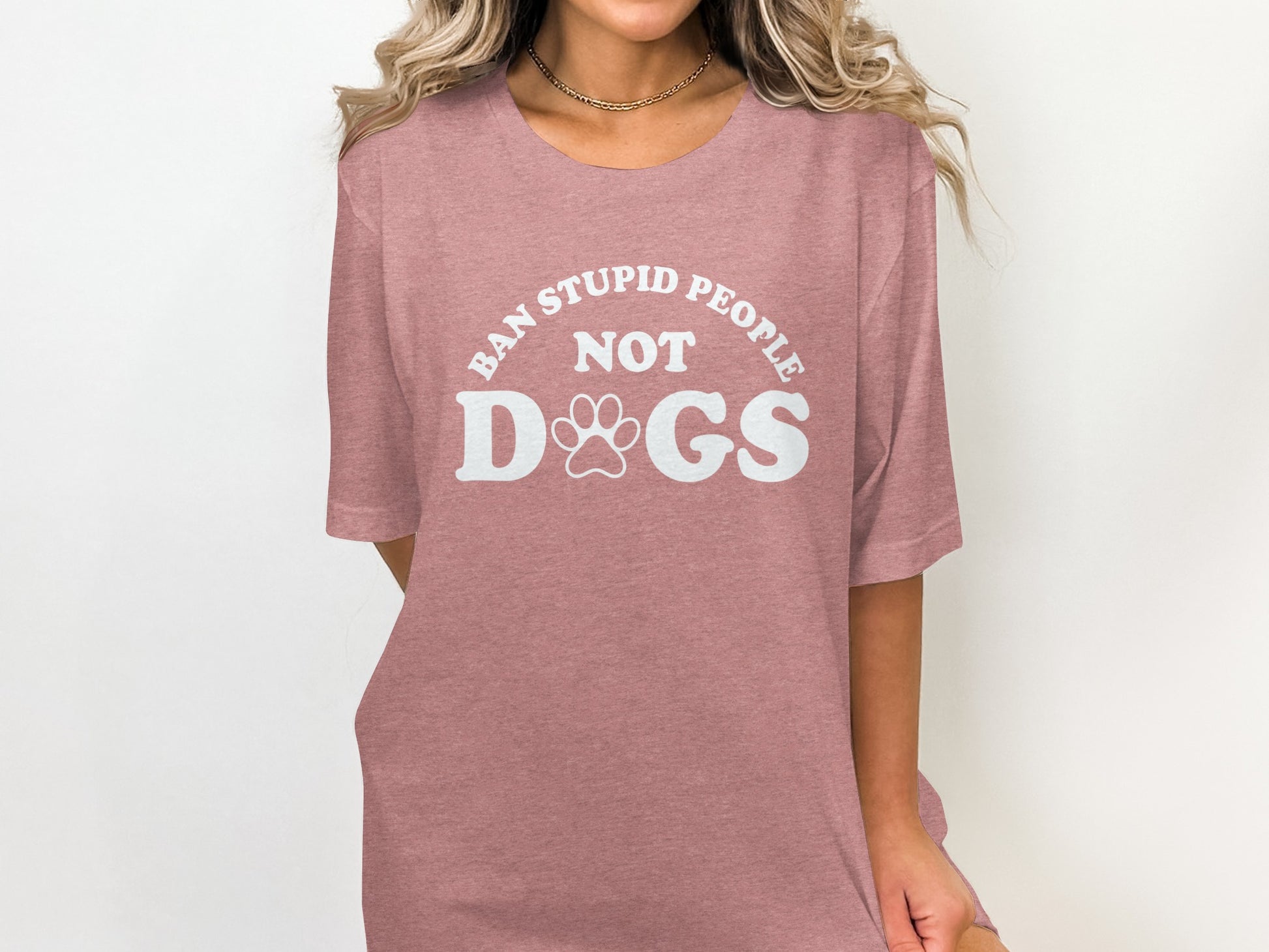 Ban Stupid People Not Dogs Graphic Tee Shirt Product