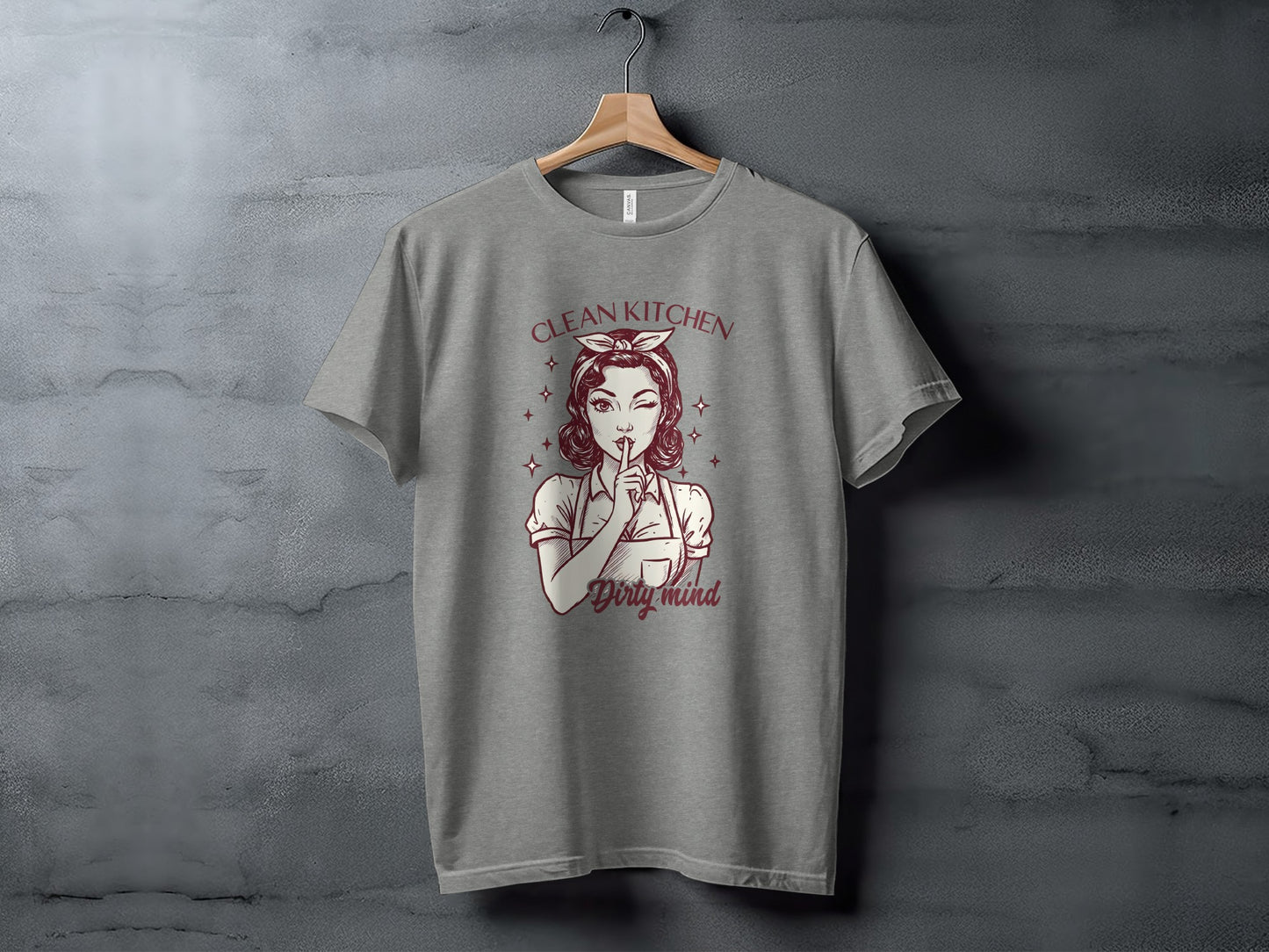 Clean Kitchen Dirty Mind Graphic Tee Shirt