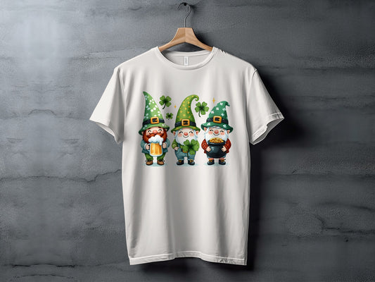 St. Patrick's Day Gnome Trio T-Shirt for Celebrations